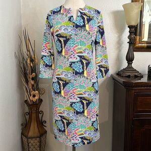 J.‎ McLaughlin Carly Paradise Print Sheath Dress Multicolor Catalina Cloth XS